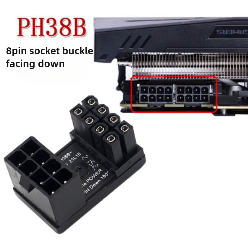 Carte graphique 180 ° Connecteur adaptateur d'alimentation coudé GPU PSU