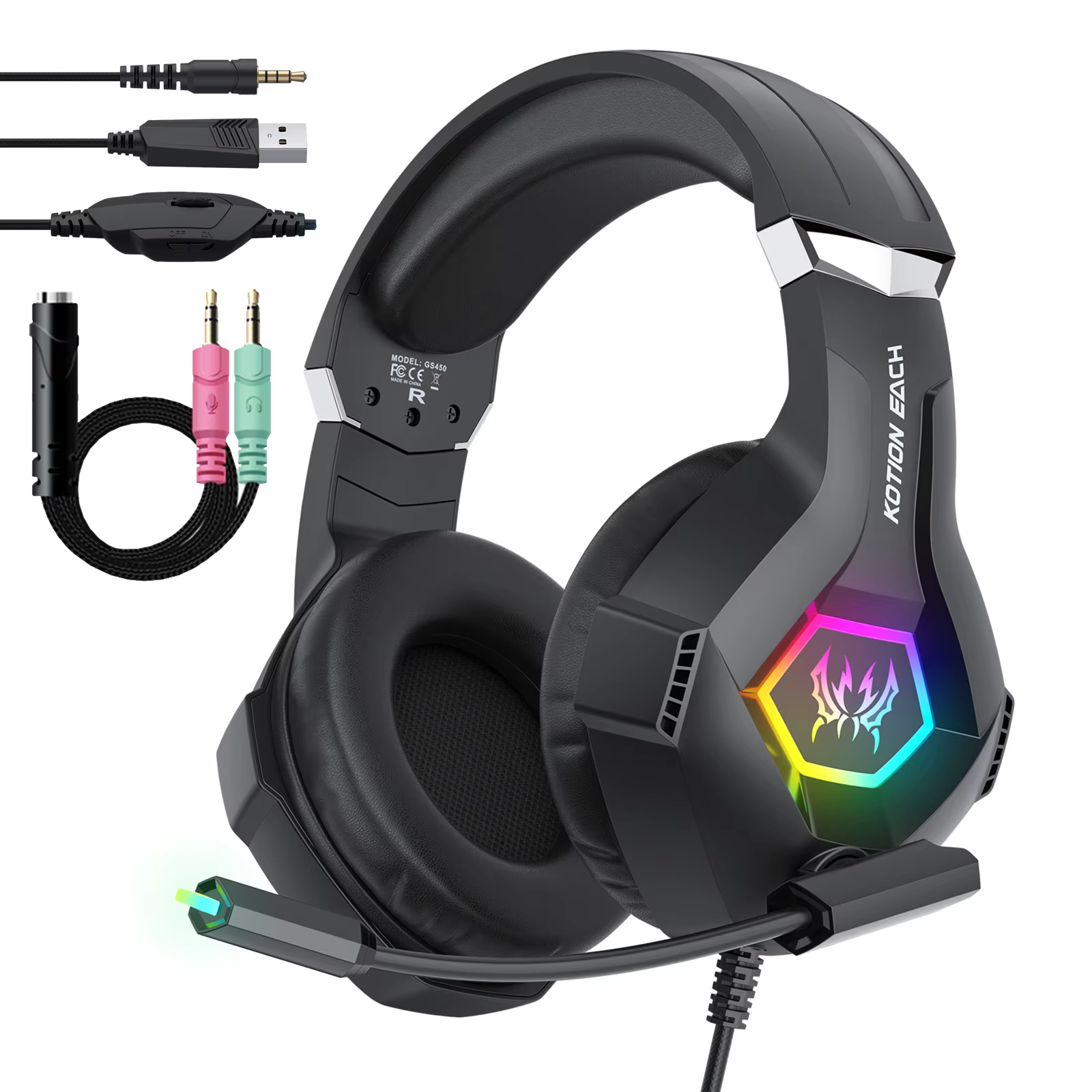 Casque de jeu filaire avec micro antibruit
