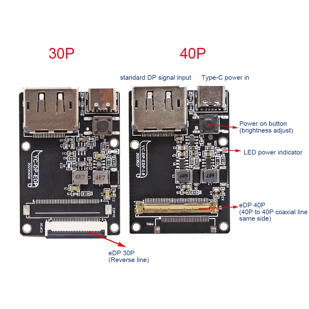 Carte de pilote pour écran LCD portable, 4K, 8K, 120Hz, DP vers eDP, 30P, 40P