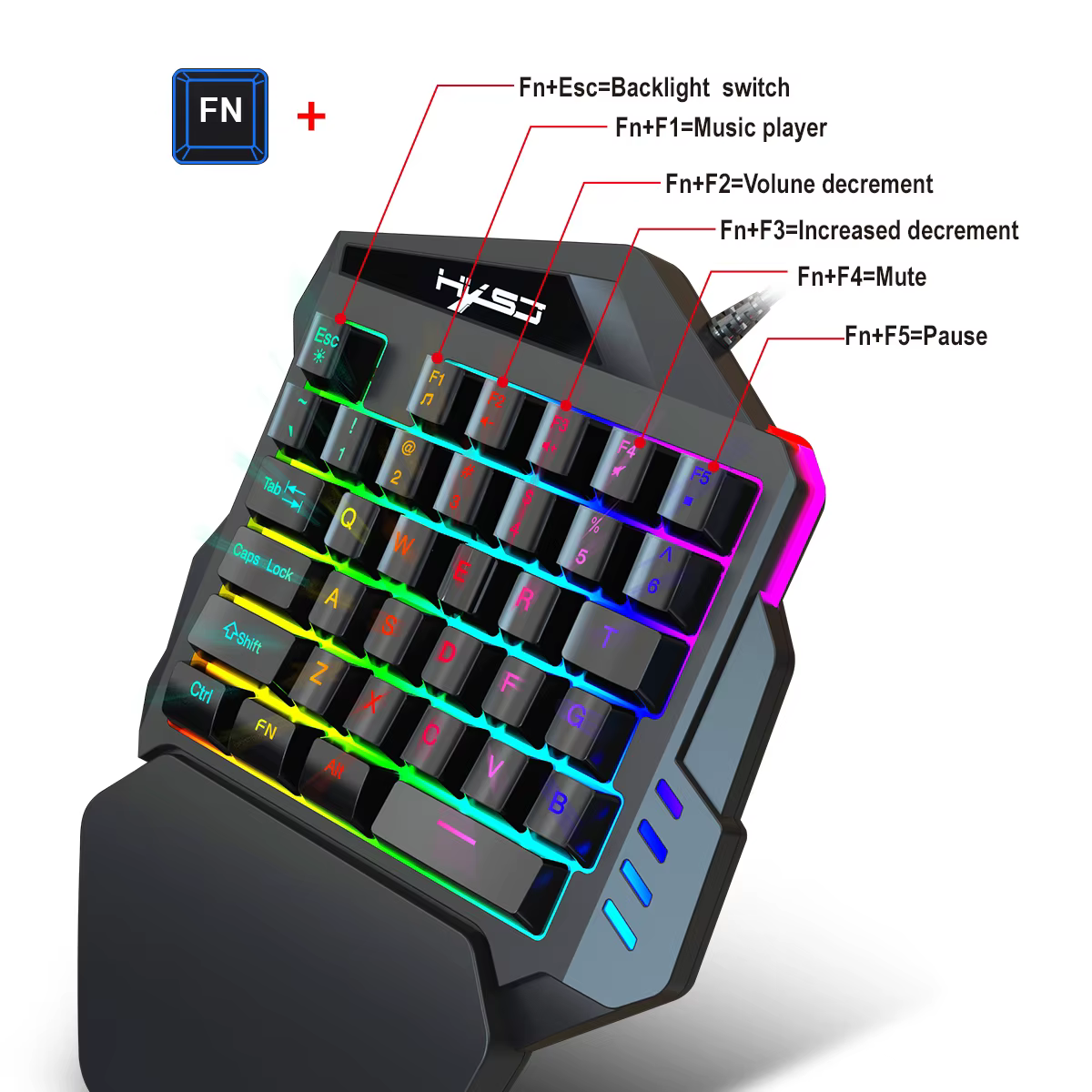 Clavier de jeu ergonomique à une main