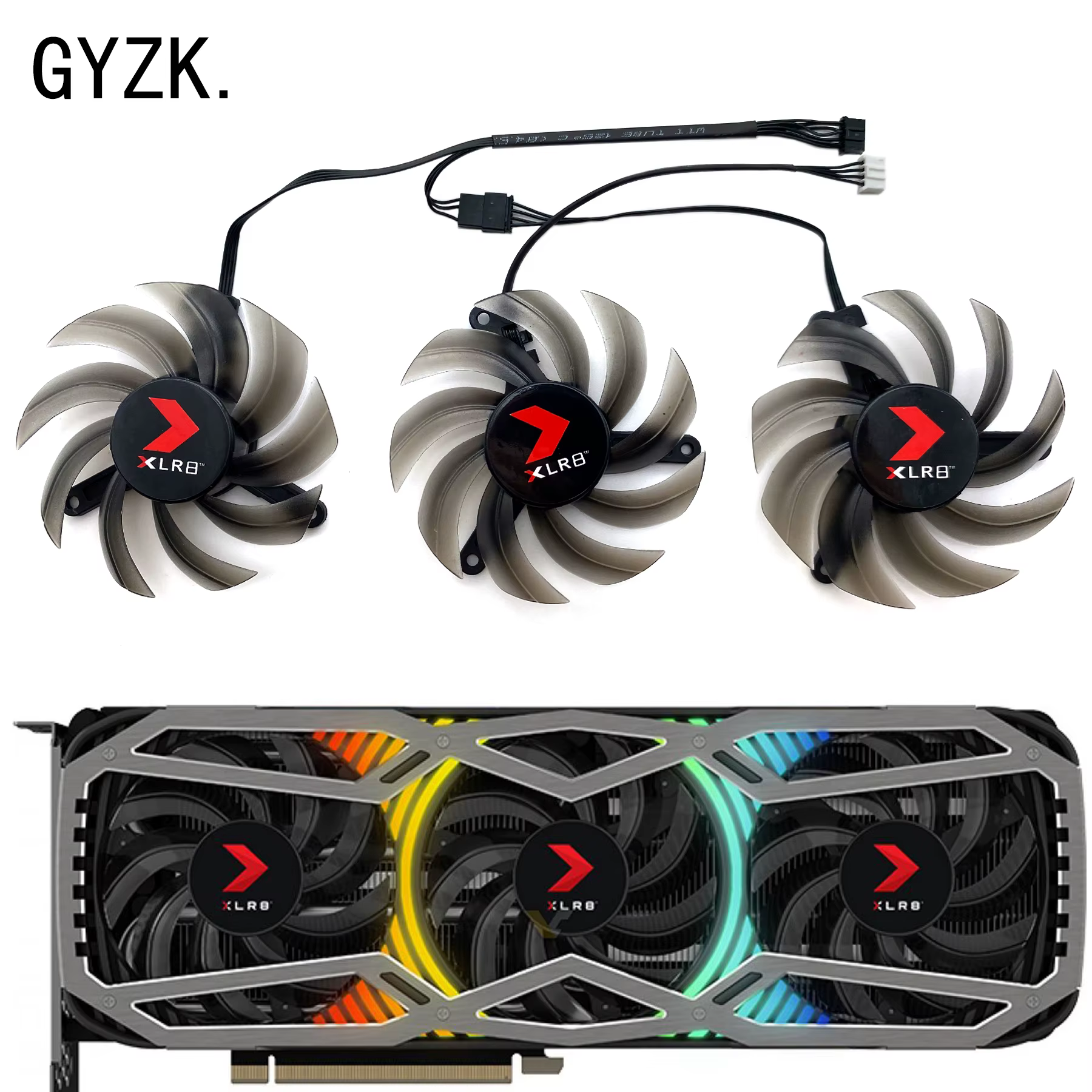 TH8015S2H-PCC01 pour PNY GeForce RTX3070 3070ti 3080 3080ti 3090 XLR8 REVEL EPIC-X RGB Triple ventilateur foulant carte