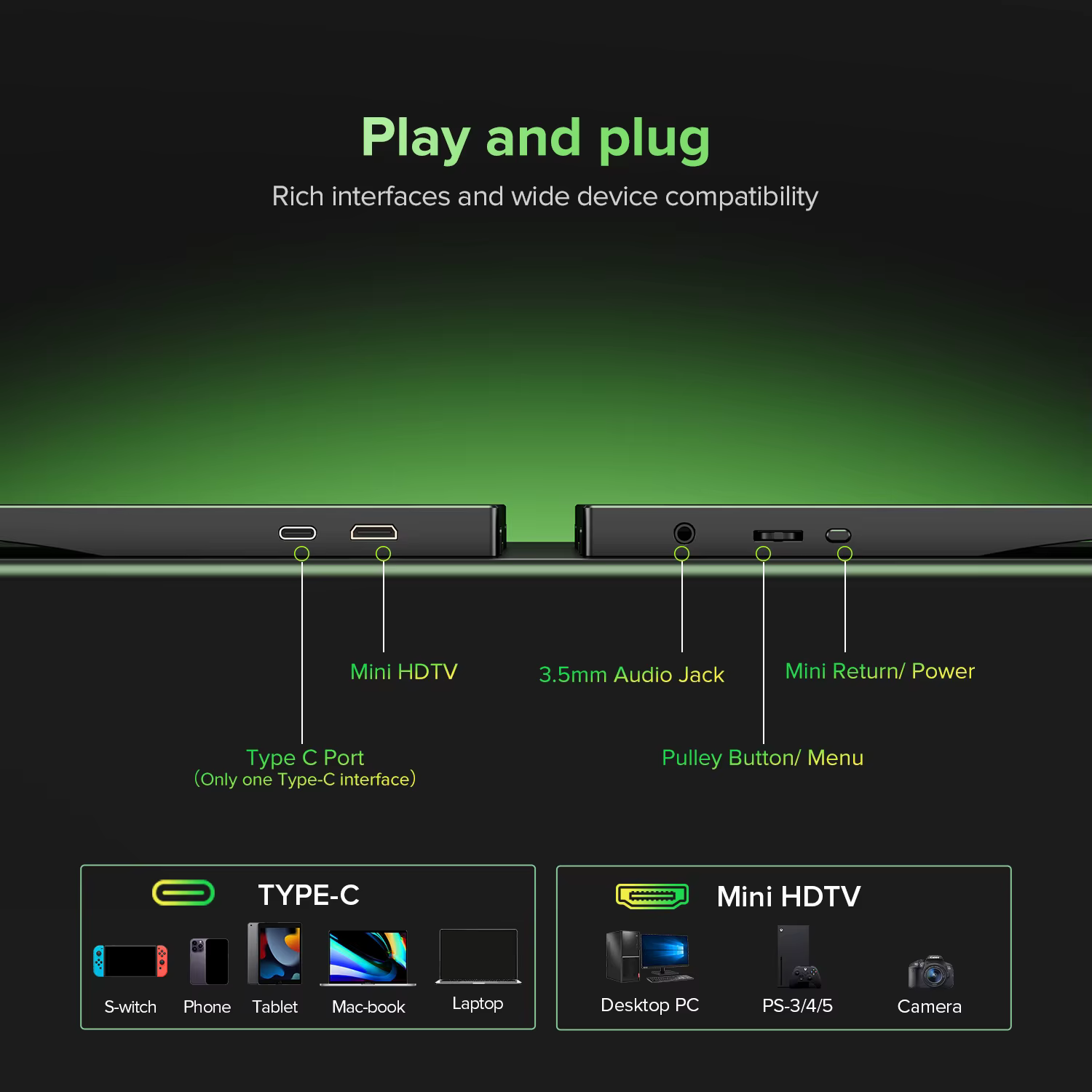 Moniteur portable de jeu UPERFECT 60hz