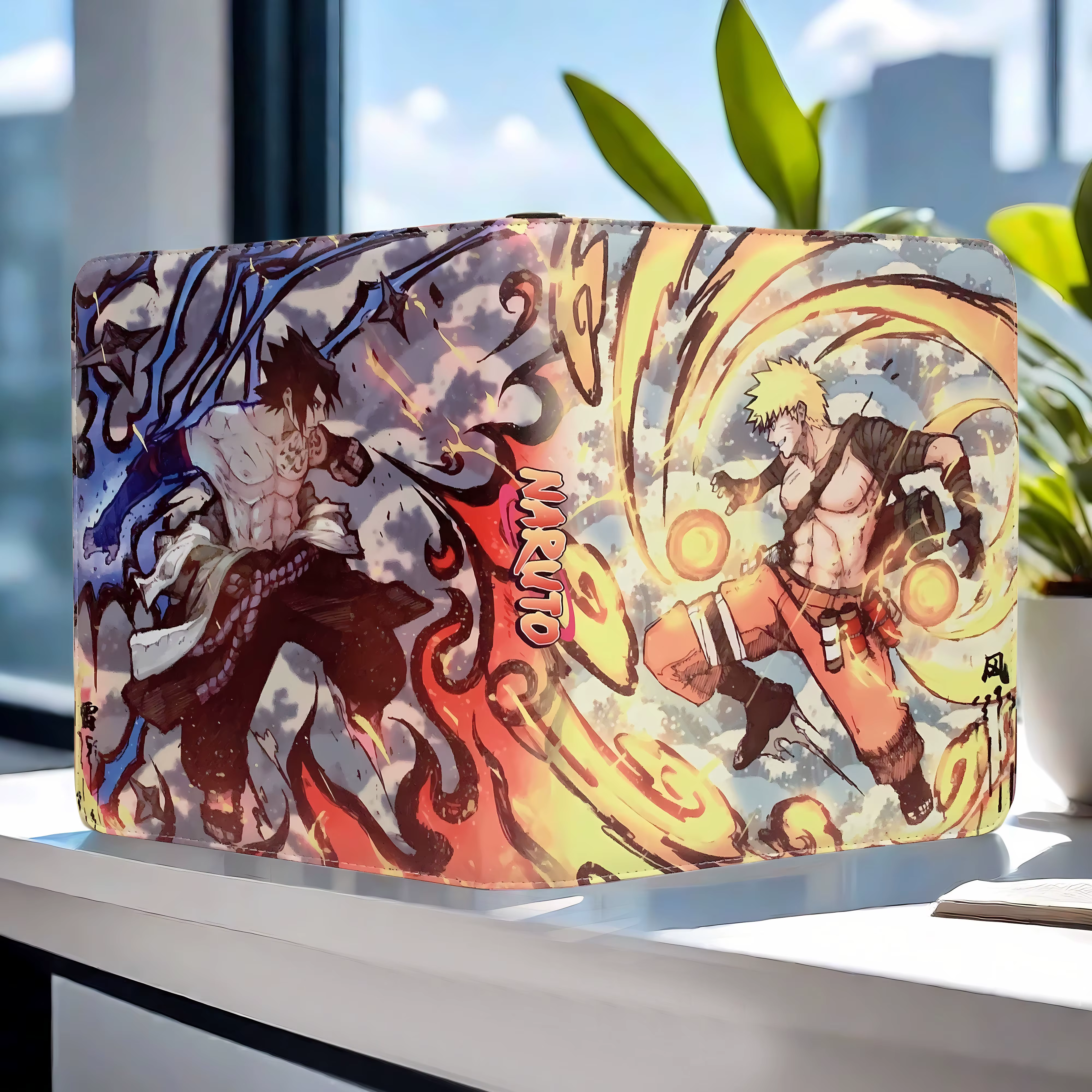 Classeur de cartes Naruto à neuf pochettes, grande capacité, en cuir, pour collection de 400 à 900 cartes, album de rangement pour collectionneurs