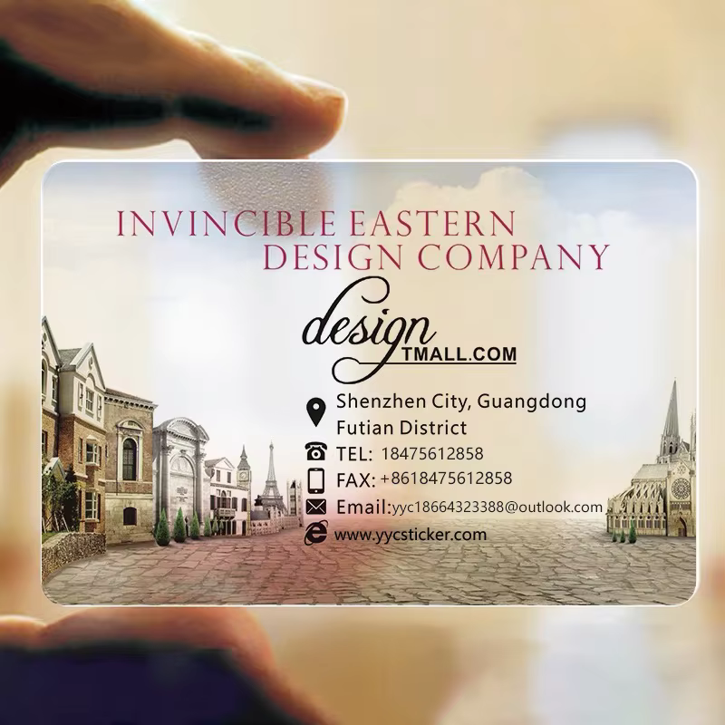 Carte de Visite Personnalisée en PVC Transparent, Logo de Visite Clair, Nom en Plastique Ta.com, Coins Ronds Imperméables Personnalisés, 200 Pièces, 500 Pièces