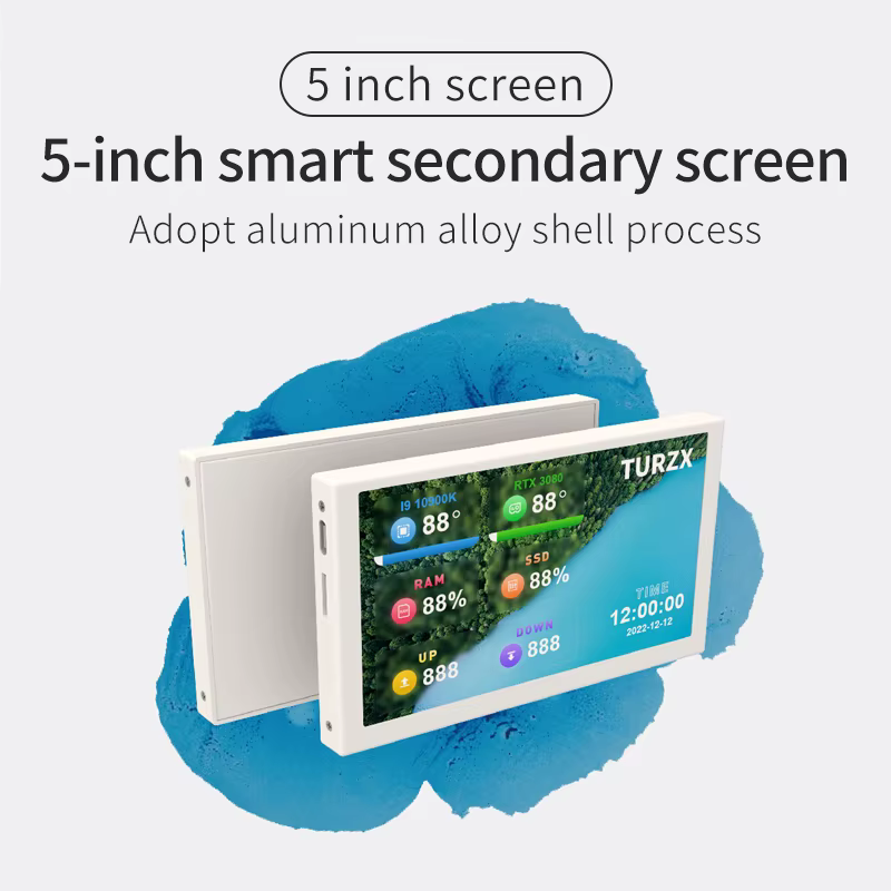 3.5/5 pouces IPS type-c écran secondaire Mini ordinateur USB affichage CPU GPU RAM HDD moniteur avec support boîtier en métal pas d'utilisation AIDA64