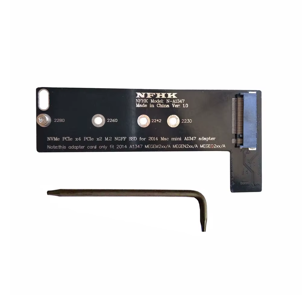 A1347 64GB 128GB 256GB 512GB 1TB NVMe M.2 NGFF PCIe SSD pour fin 2014 Mac Mini MEGEN2 MEGEM2 MEGEQ2 adaptateur carte convertisseur