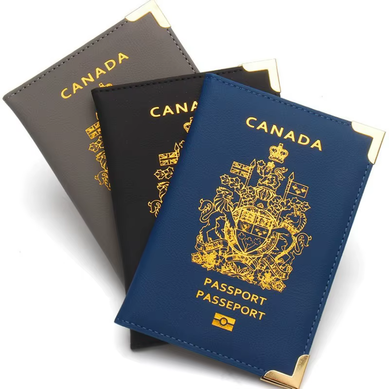 Nouveau Canada porte-passeport en cuir mince passeport couvre carte d'identité porte-carte de crédit porte-billet aérien accessoires de voyage