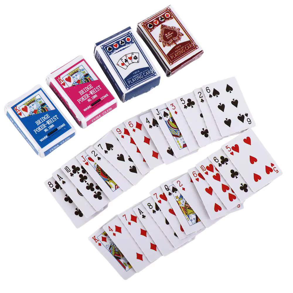 Mini cartes à jouer miniatures pour poupées mignonnes, jeu de poker, accessoire de décoration pour la maison, haute qualité