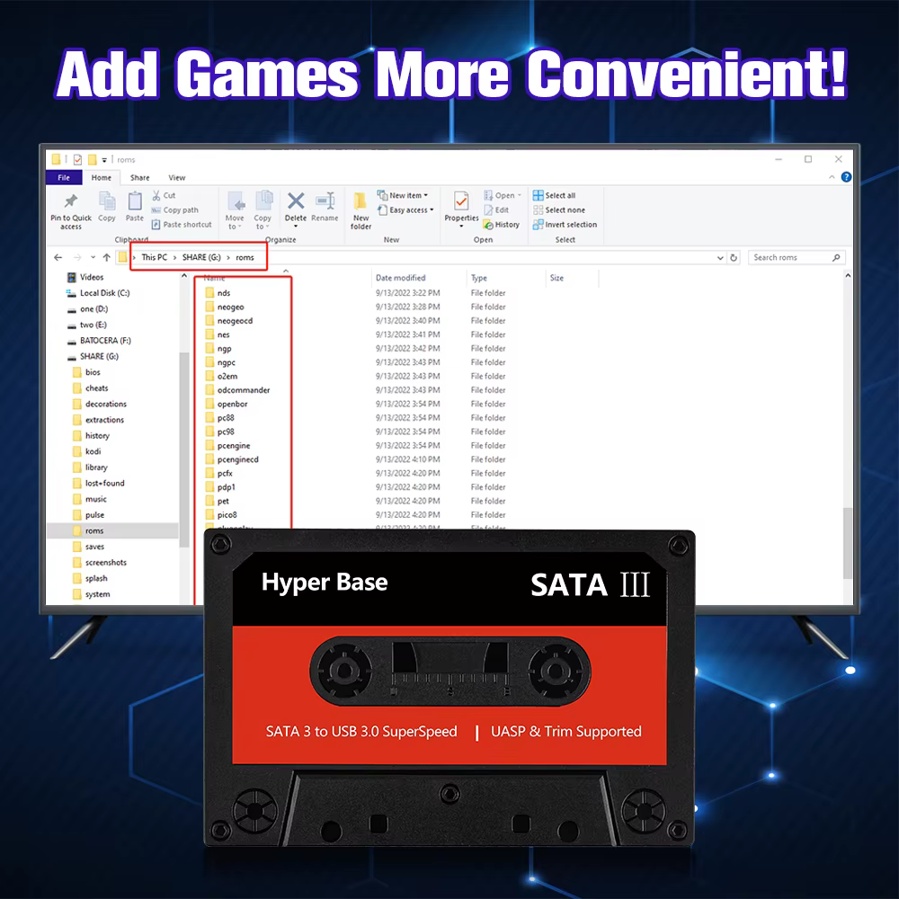 Console de jeux rétro Batocera 500 Go/2 To avec plus de 52 000