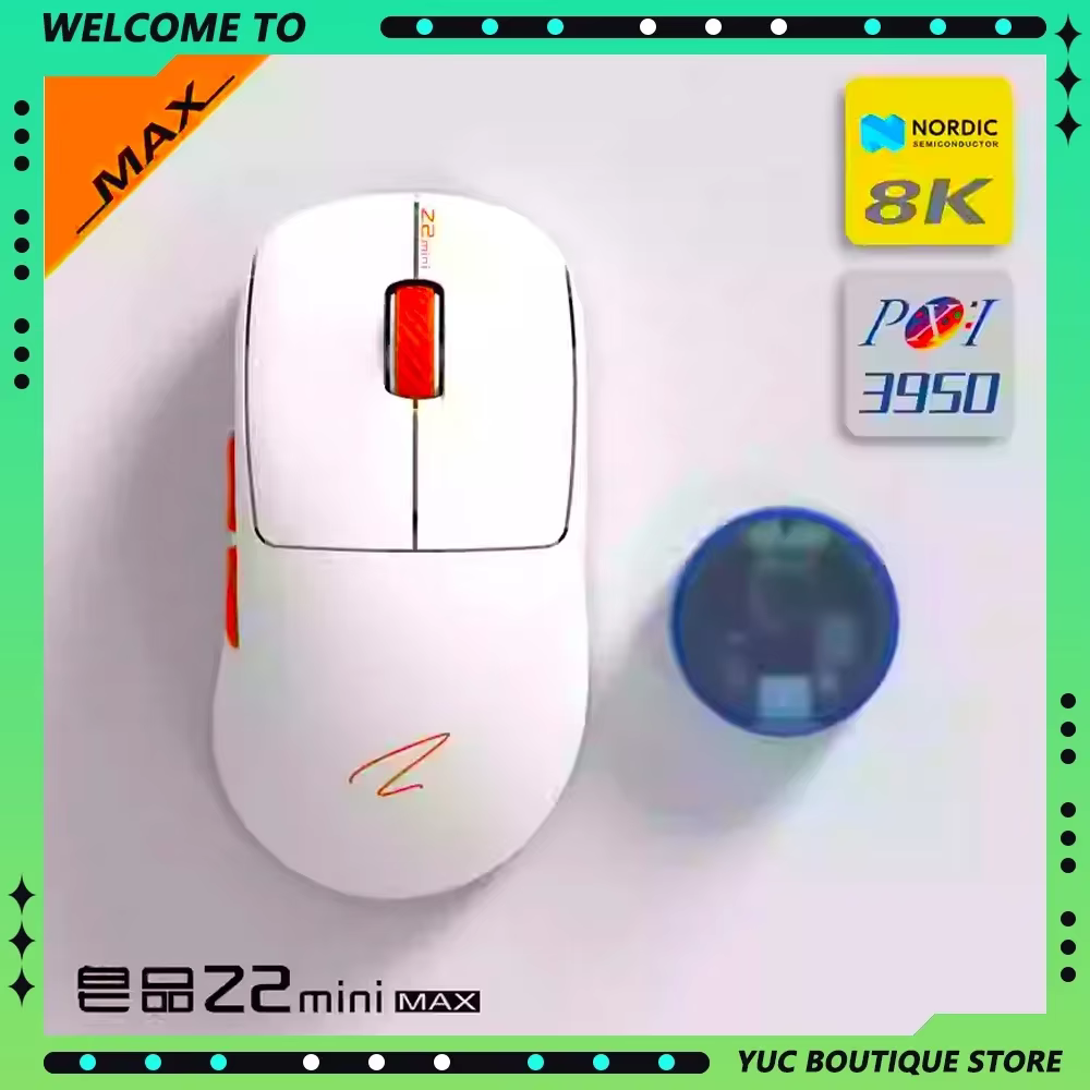 Zaopin Z2 Mini MAX Gaming e-sport 1K/4K/8K souris 3 modes 2.4G Bluetooth sans fil faible retard