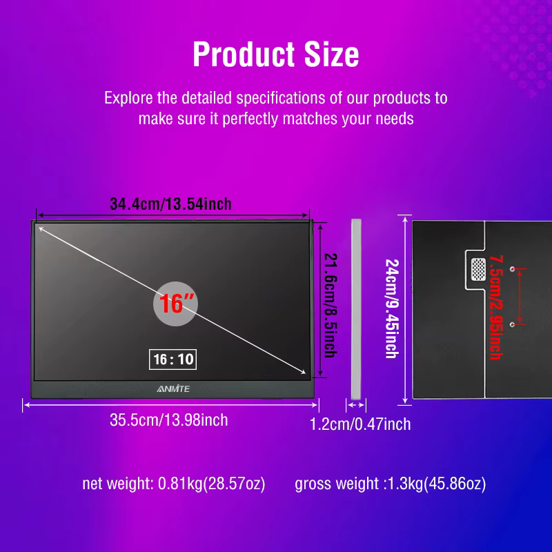 Moniteur de jeu Portable 16 pouces 2.5K