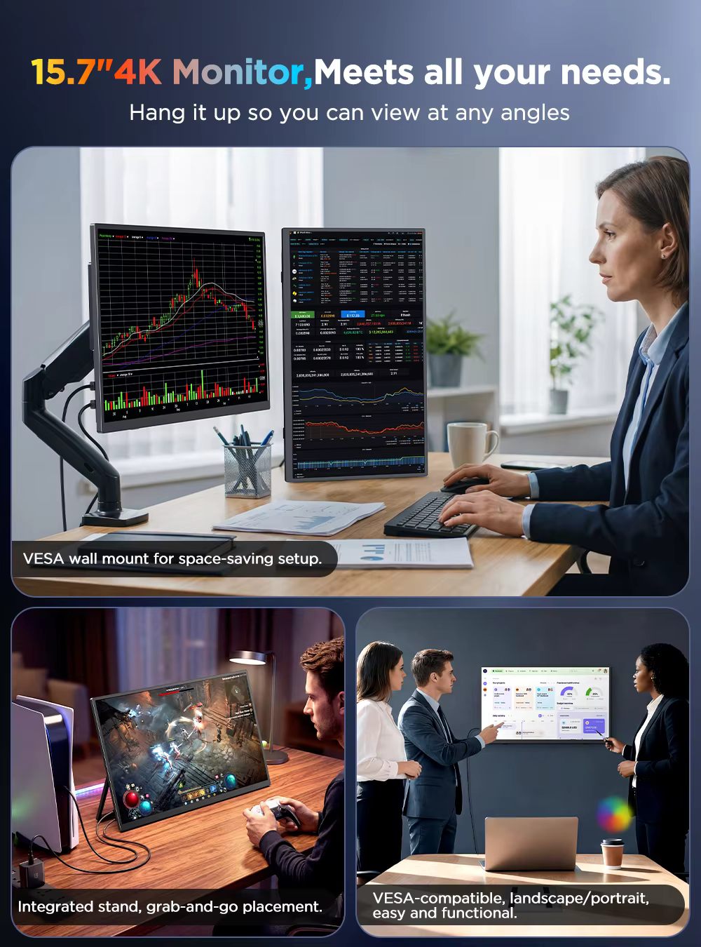 UPERFECT Moniteur portable tactile de 15