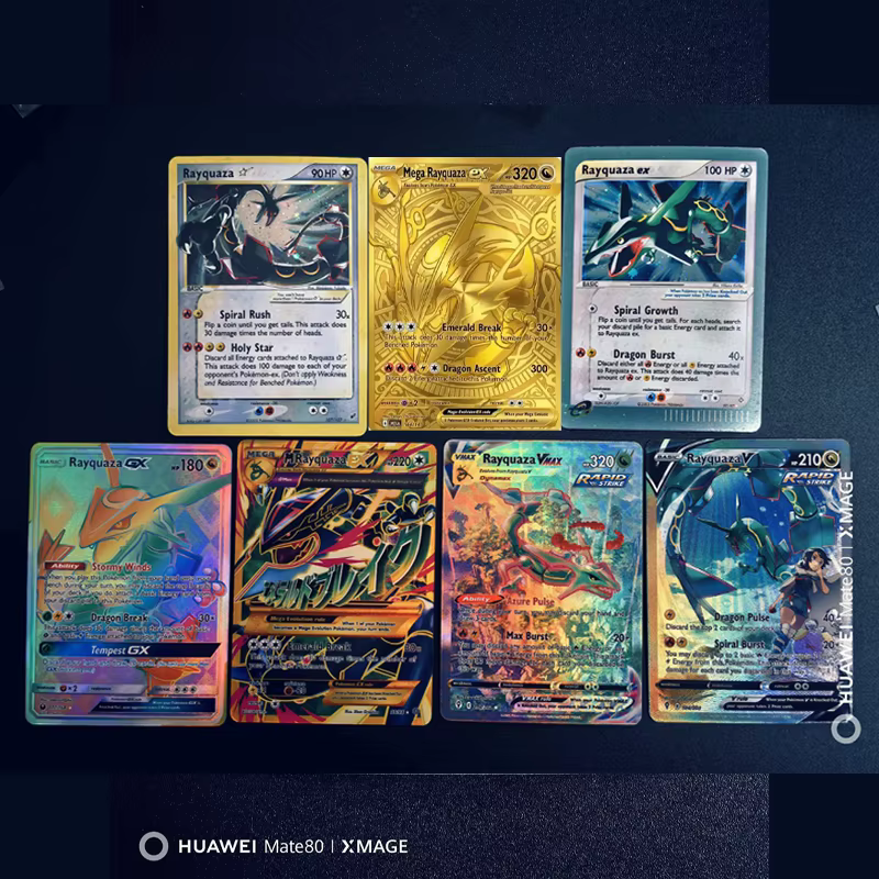 Carte Pokémon DIY Série Rayquaza Mega Rayquaza or 164/147 Rayquaza ex Rayquaza Vmax Collection anglaise japonaise Carte d'anime