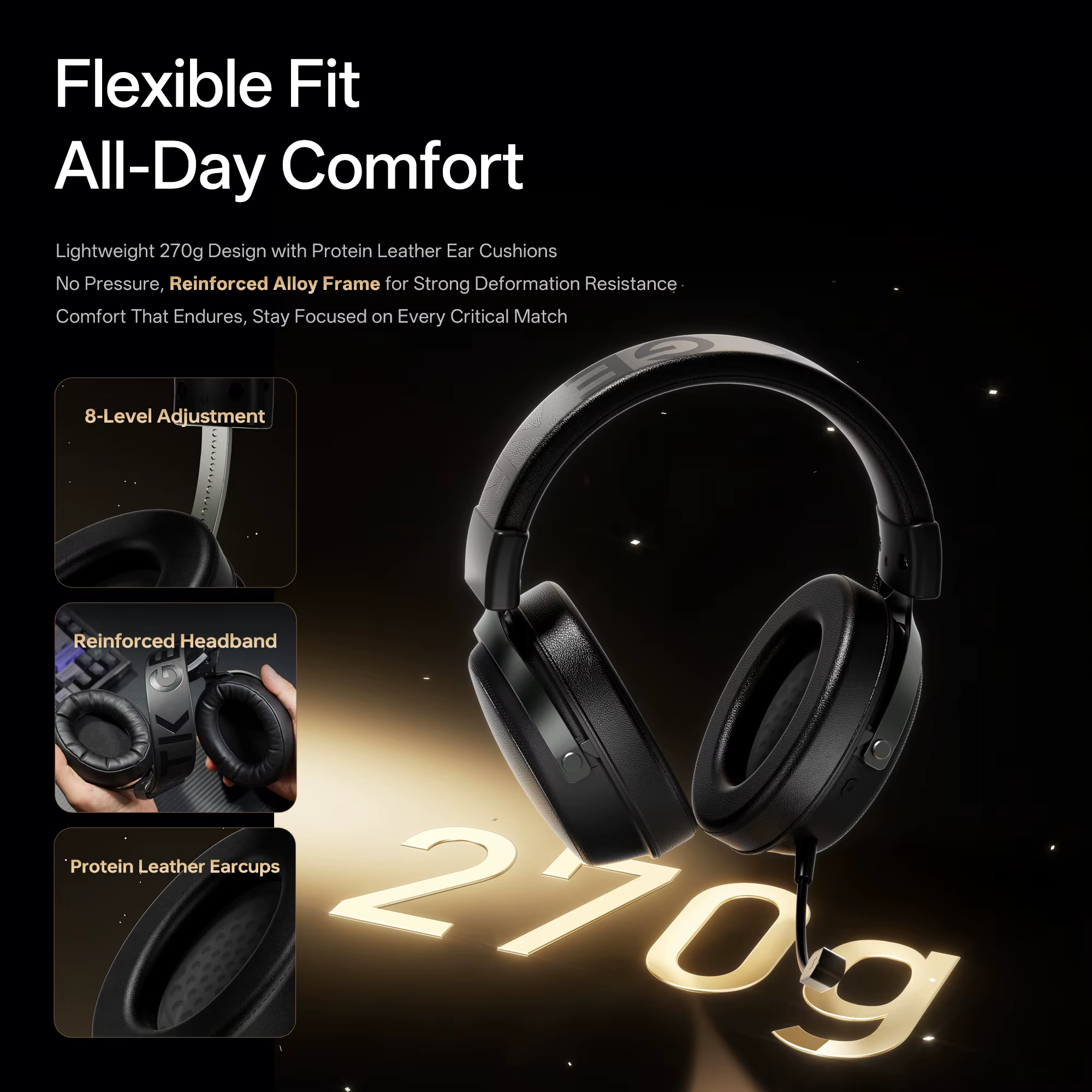 Casque de jeu ATK N9, trois modes sans fil