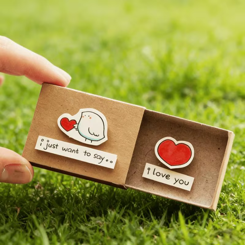 1 pièce, boîte à messages romantique « Je t'aime », cadeau fait main, carte pour la Saint-Valentin, anniversaire, mariage, surprise pour elle/lui ​
