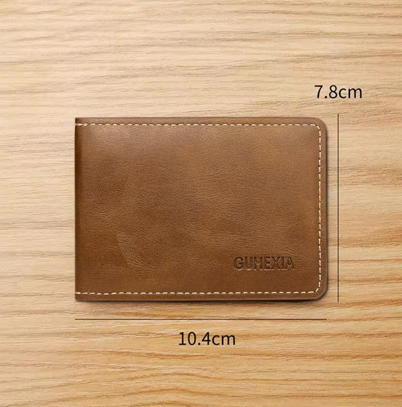 Porte-monnaie minimaliste pour hommes, portefeuille multifonction, étui pour carte d'identité, porte-permis de conduire en Pu, cadeau d'affaires décontracté