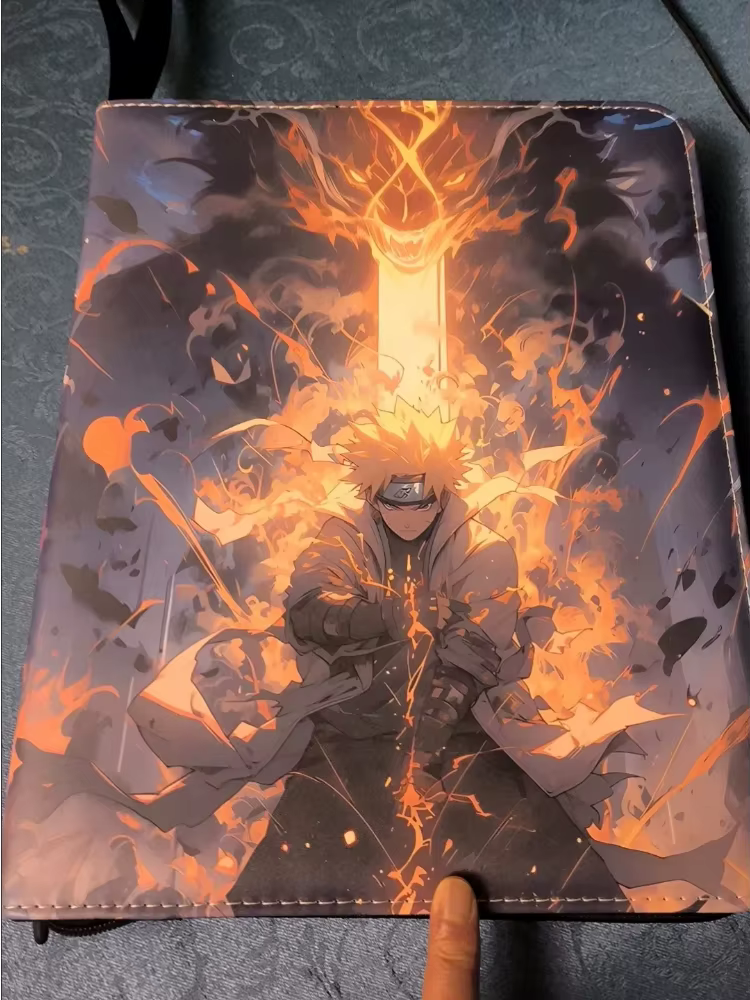 Classeur de cartes Naruto à neuf pochettes, grande capacité, en cuir, pour collection de 400 à 900 cartes, album de rangement pour collectionneurs