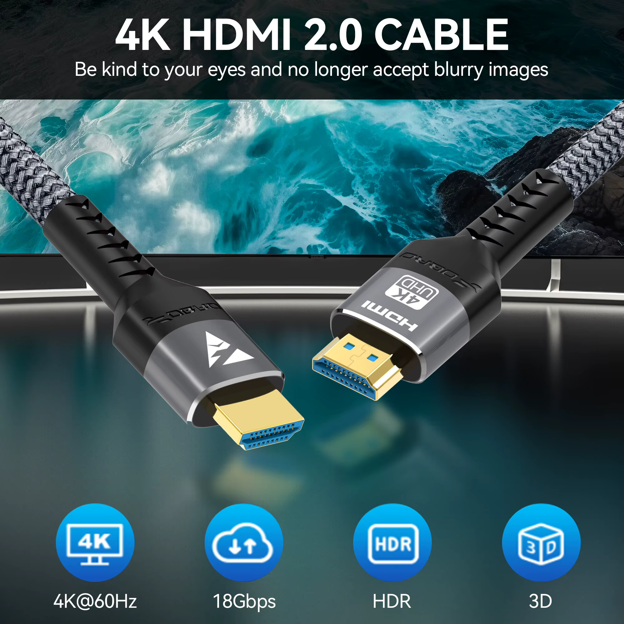 Câble HDMI 4K 60Hz Compatible