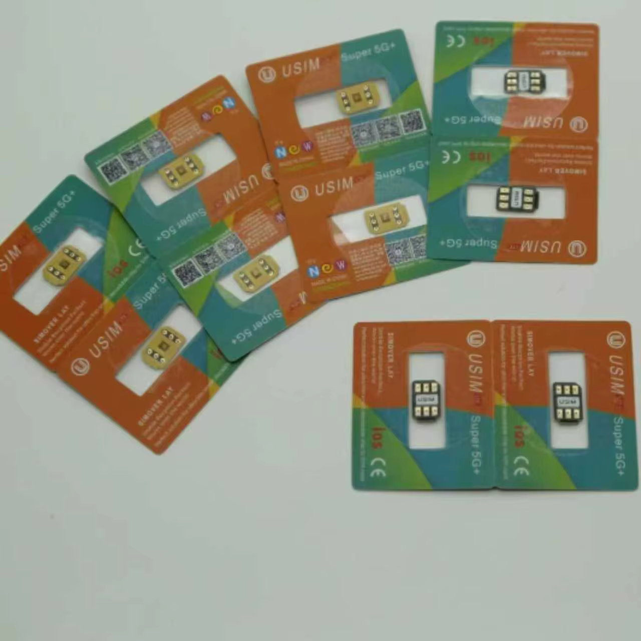 2025 nouvelle version USIM LTE Super 5G + autocollants de carte de déverrouillage prenant en charge iPhone 13-16 Pro Max uniquement à utiliser dans les téléphones à double emplacement Sim