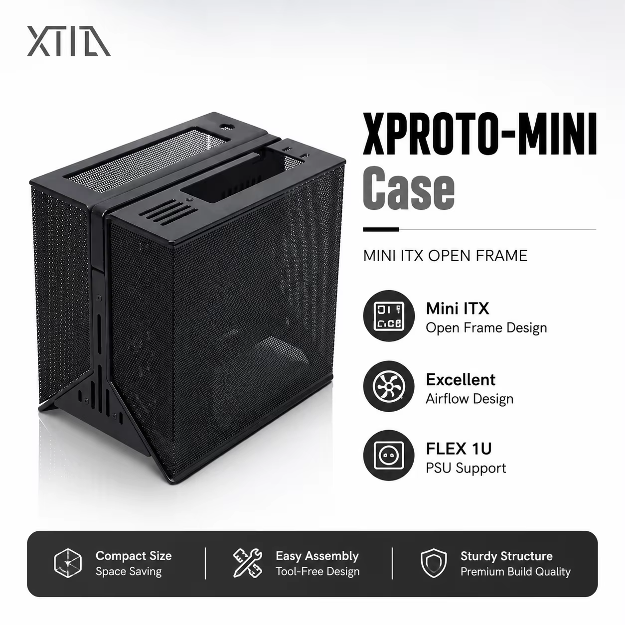 Boîtier Mini ITX XTIA XPROTO-MINI Open Air