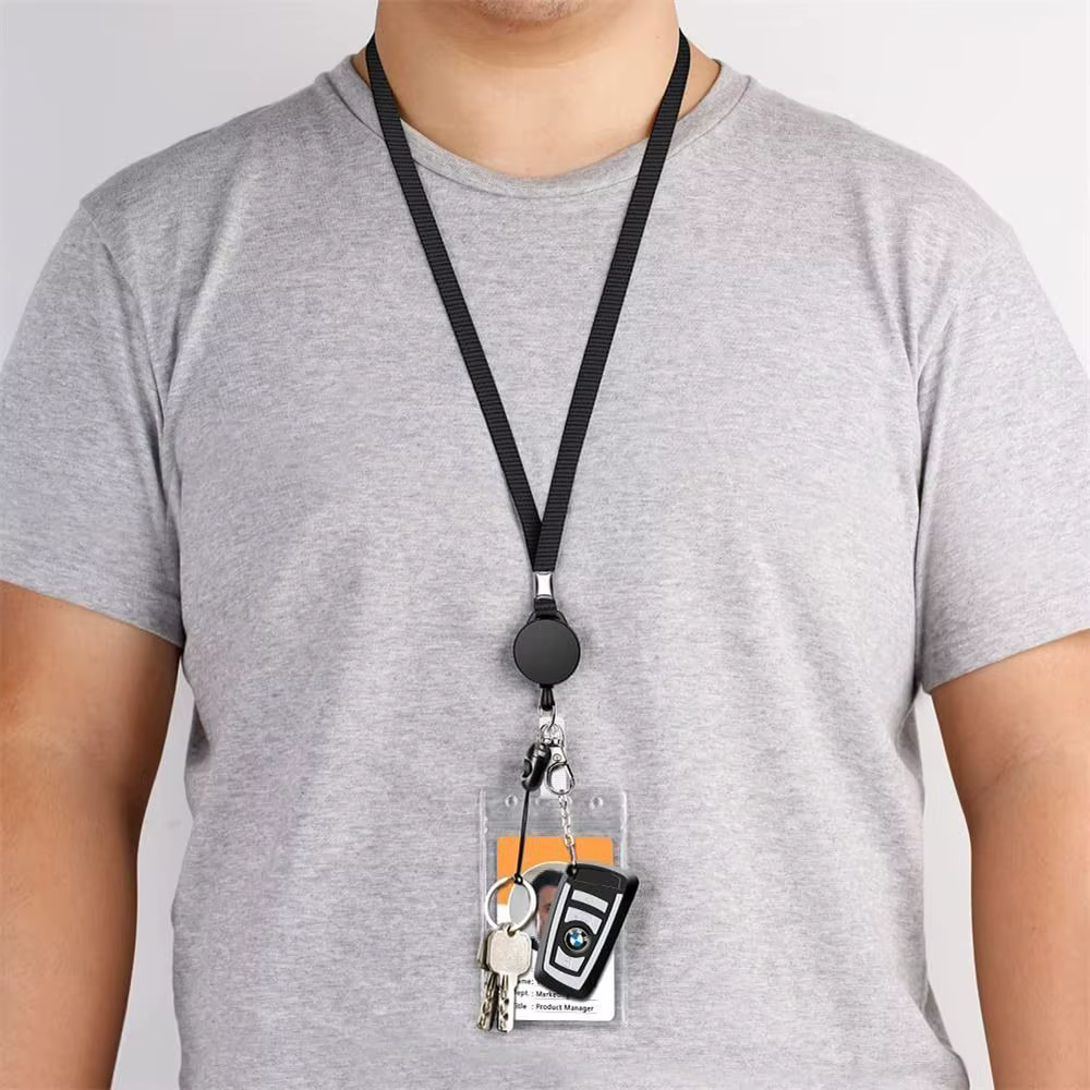 Sangle de cou porte-clés lanière porte-carte Badge bobine téléphone porte-clés ID nom carte infirmière rétractable porte-Badge fournitures de bureau
