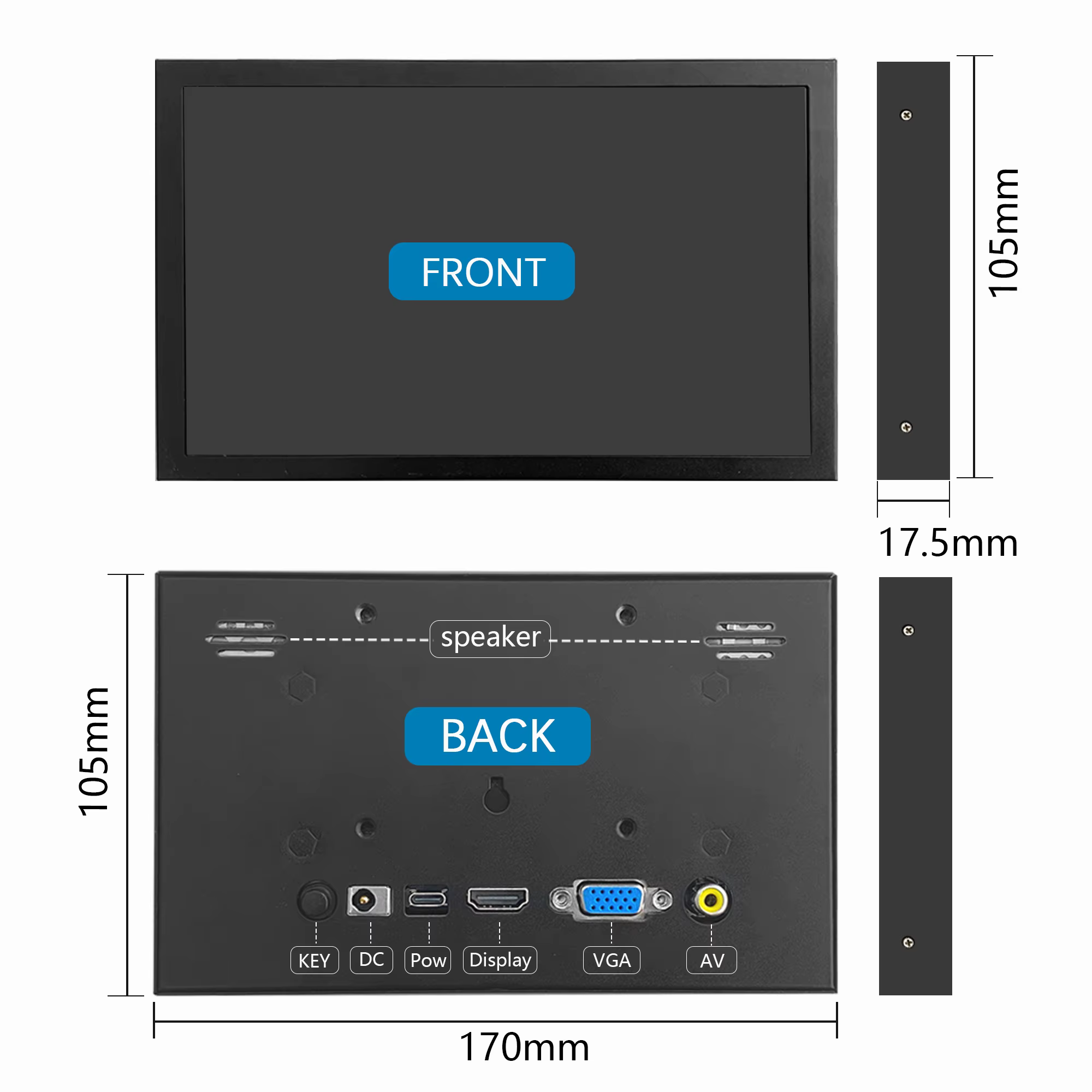 Raspberry Pi 7 pouces écran NONTouch IPS 1024x600 HD LCD HDMI-affichage pour RPI 4B 3B + 3B PC