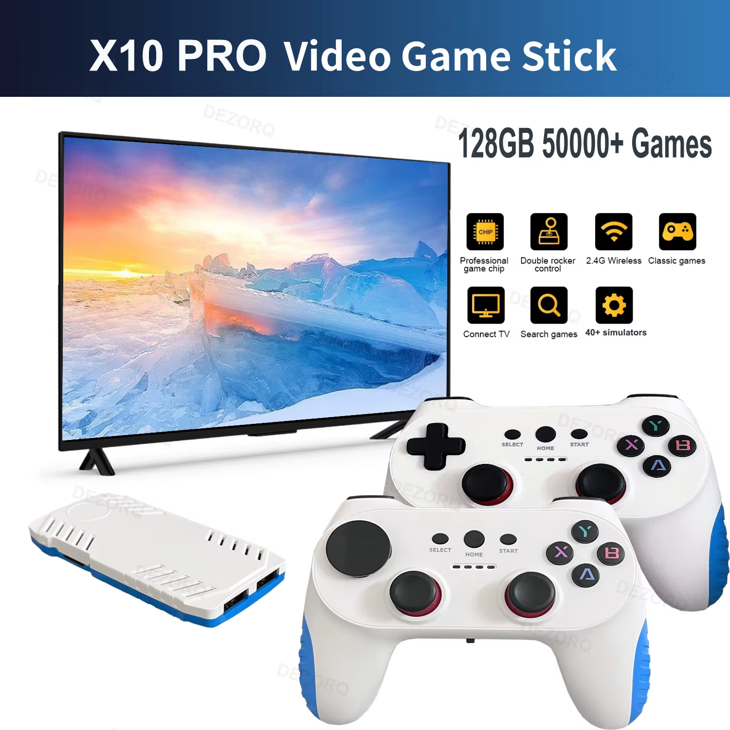128G X10 PRO GameStick 4K HD TV Console de jeu vidéo jeux 3D 40 + simulateurs S905 x 3
