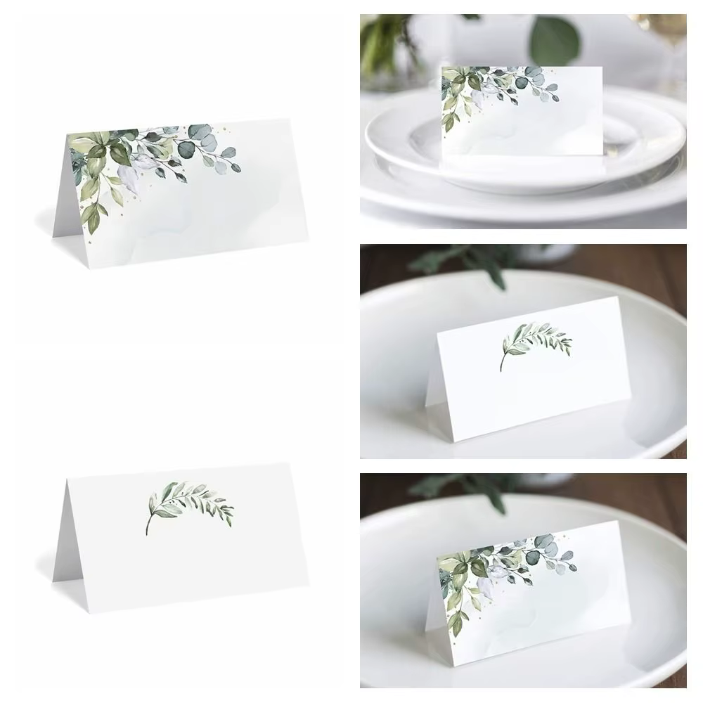 Cartes de place de table vierges, cartes de place de siège, nom de table alimentaire, cartes de place de mariage, décor de siège de fête, 50 pièces