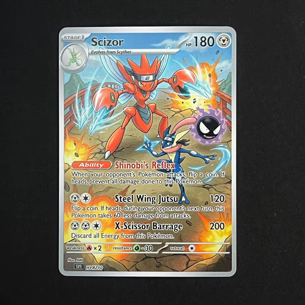 Cartes de collection Pokémon, jeu de cartes, cadeau, 5 pièces, jouets PTCG, Scizor, Crobat, Decidueye, Ninjask, Aerodactyl, style Flash Card Battle Pokemon