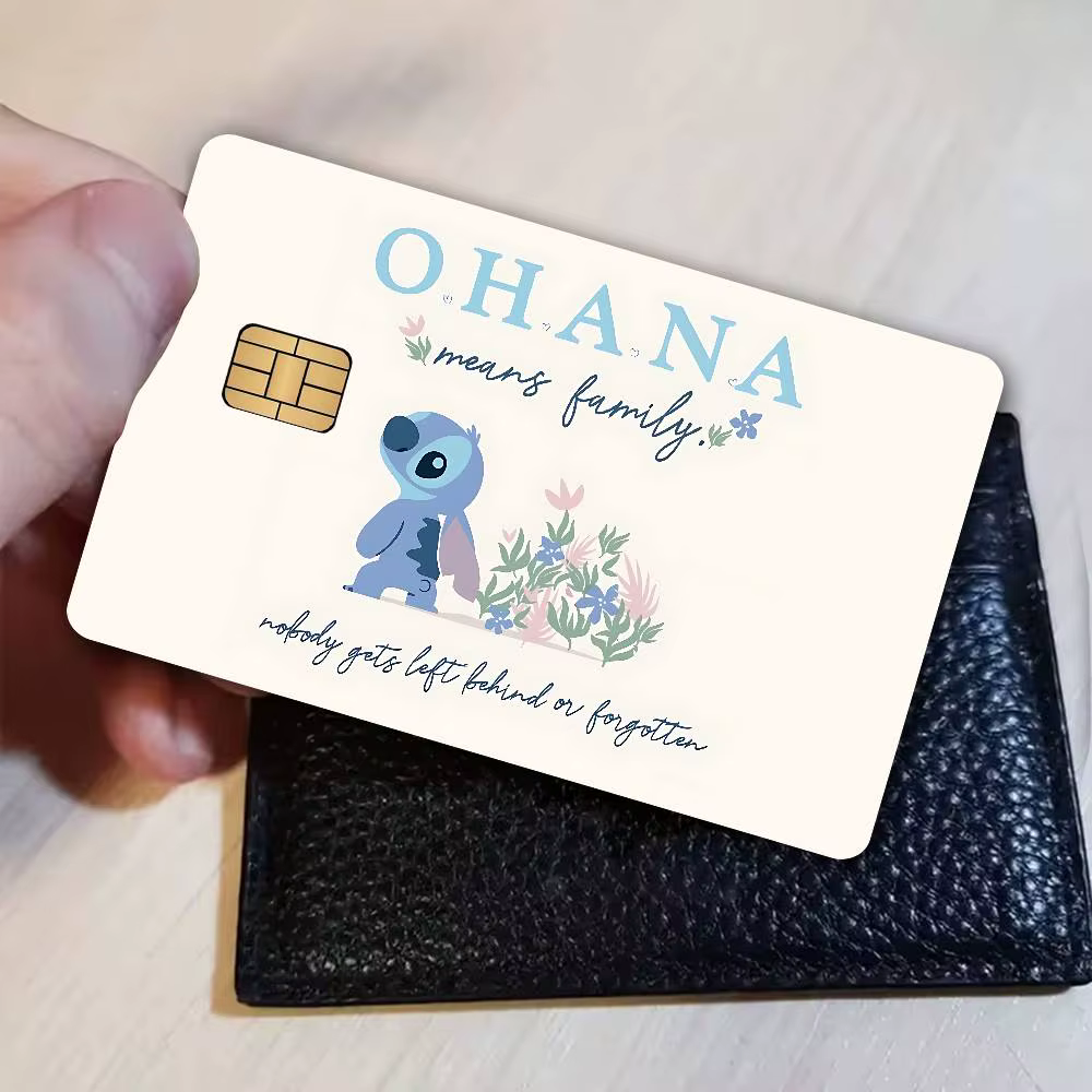 Autocollants mignons pour cartes de crédit S-Stitchs, pour cartes bancaires VISA, cartes de transport, autocollants imperméables, anti-rayures, cadeau pour femmes