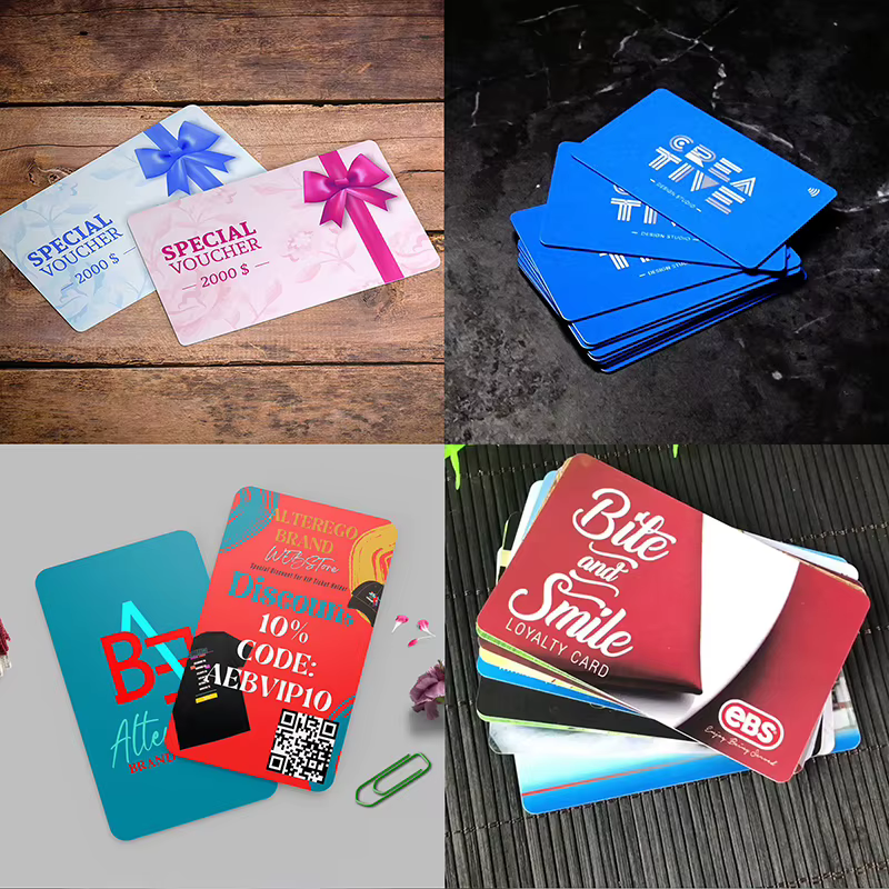 Cartes de visite en PVC personnalisables, style Instagram, coins arrondis, pour le bureau, conception gratuite, code QR, imperméables, conception gratuite