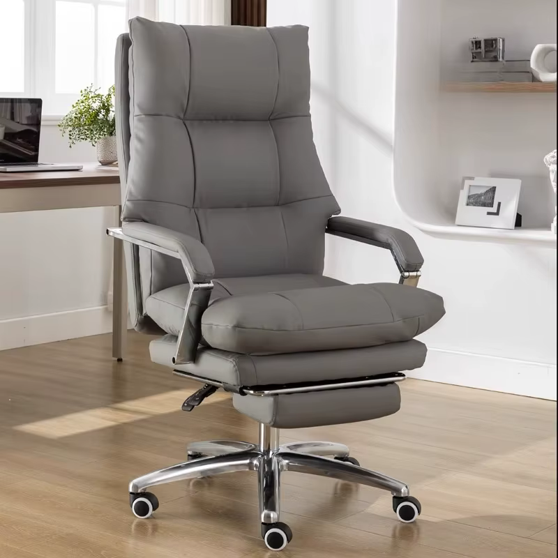 Chaise De bureau ergonomique De luxe en cuir moderne pivotant inclinable