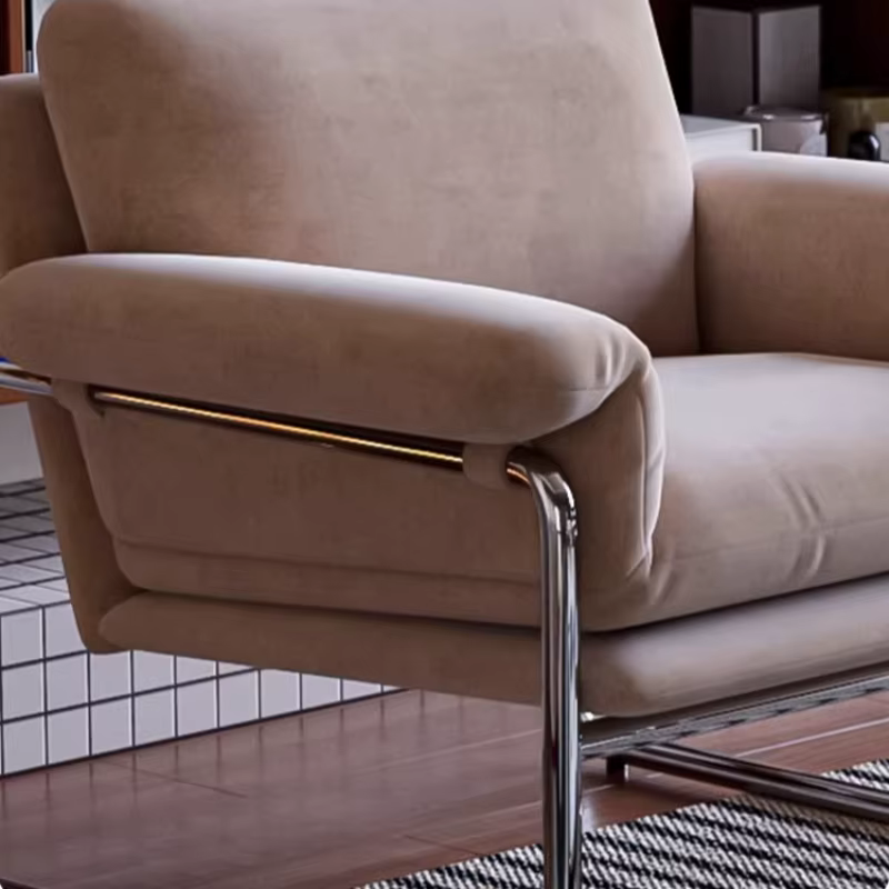 Fauteuil de salon design style Bauhaus, fauteuil d'appoint vintage en cuir véritable, pour salon, chambre, relaxation, confort, maquillage, vanité