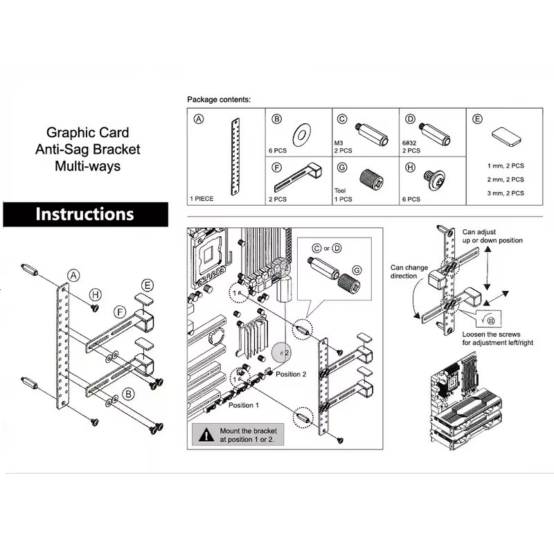 GPU Métal rapide ket Fouling Carte Support VGA