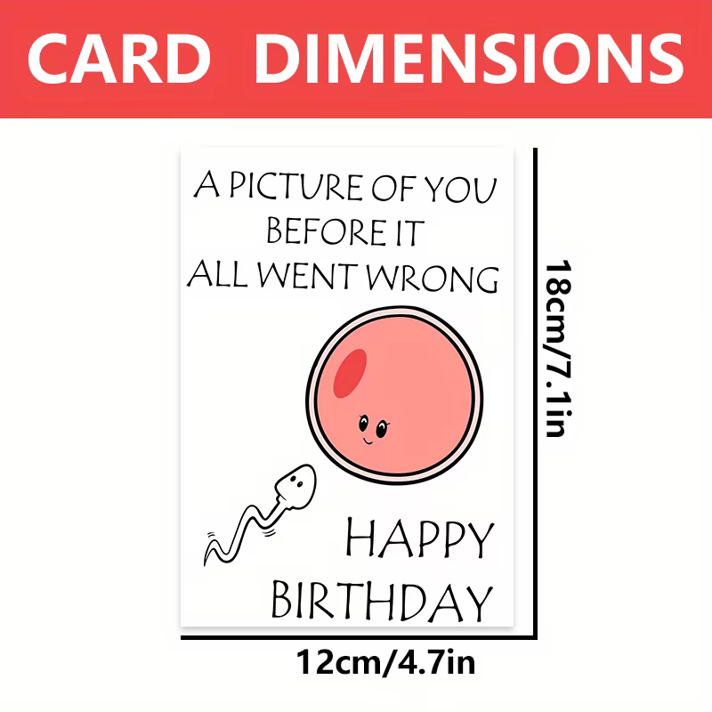 1 carte d'anniversaire amusante avec des vœux d'anniversaire hilarants et ridicules. Cadeau idéal pour la famille, les amis, les collègues, les meilleurs amis.