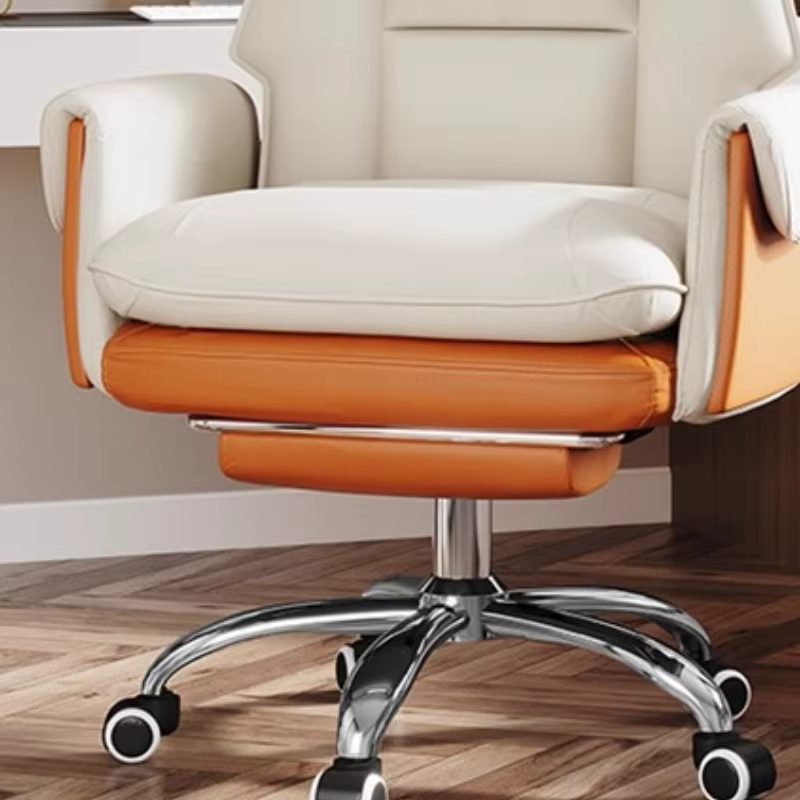 Appui-tête blanc Chaise De Bureau repose-pieds pivotant ordinateur