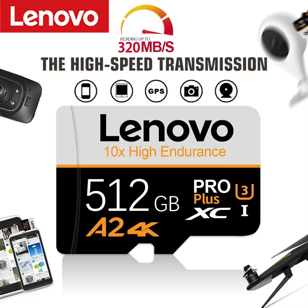 Carte mémoire SD Lenovo 256GB 512GB classe 10
