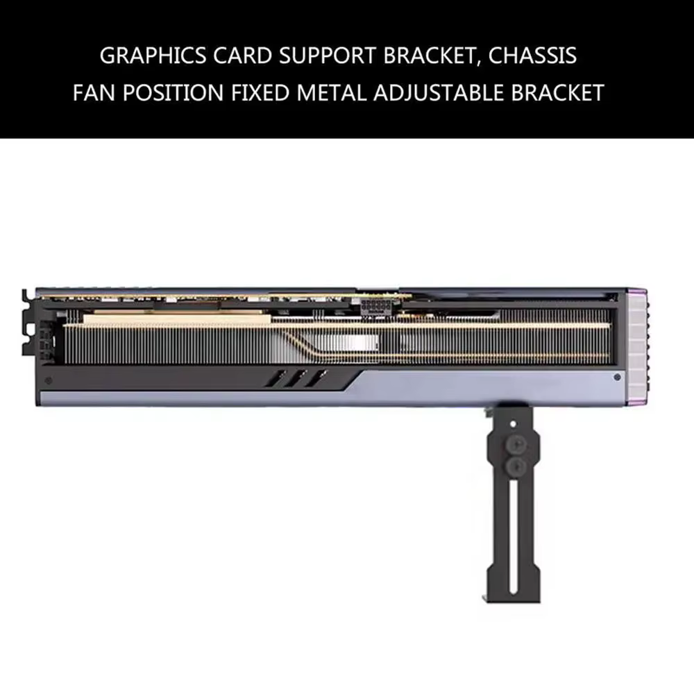 Support de carte graphique réglable, support de carte vidéo, support GPU pour boîtier de PC de bureau ITX/ATX, accessoire pour éviter le desserrage