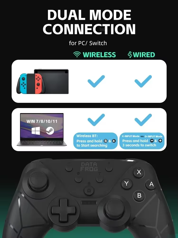 DATA FROG Manette de jeu légère avec fonction NFC Turbo Burst