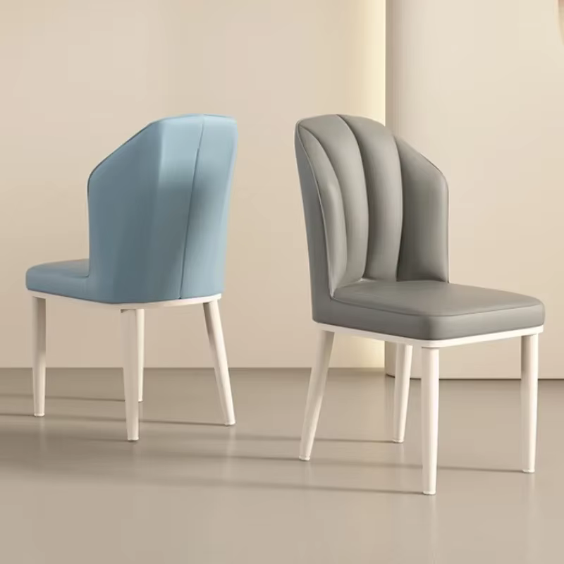  Chaise de salle à manger crème – Chaise longue minimaliste moderne avec pieds en bois, chaise d'appoint du milieu du siècle pour le salon et la salle à manger