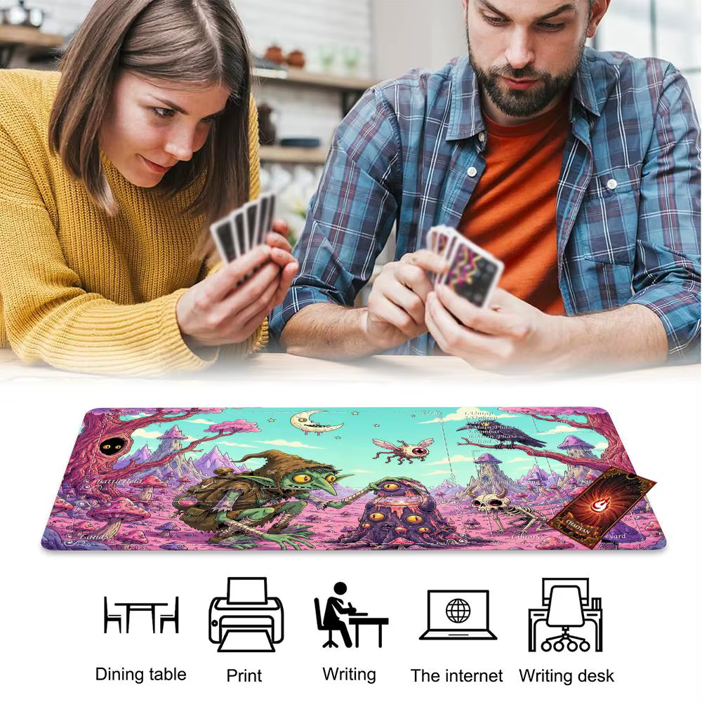 Tapis de jeu MTG, monde fantastique bizarre