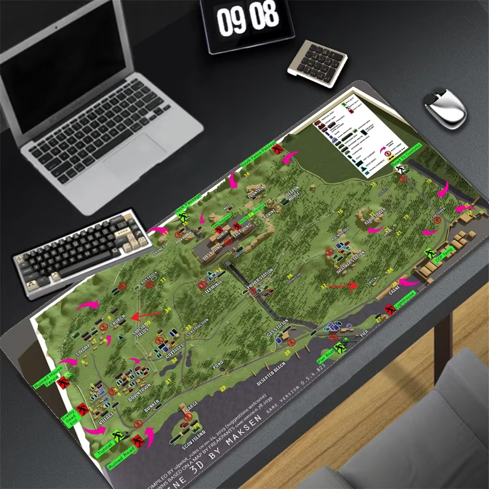 Grand tapis de souris Map of Escape from Tarkov 900X400
