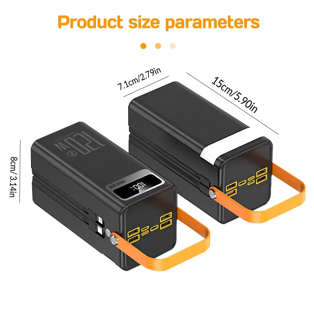 Batterie externe Portable 120W 80000mAH, chargeur Super rapide, batterie externe de grande capacité, prend en charge la charge simultanée de 7 appareils