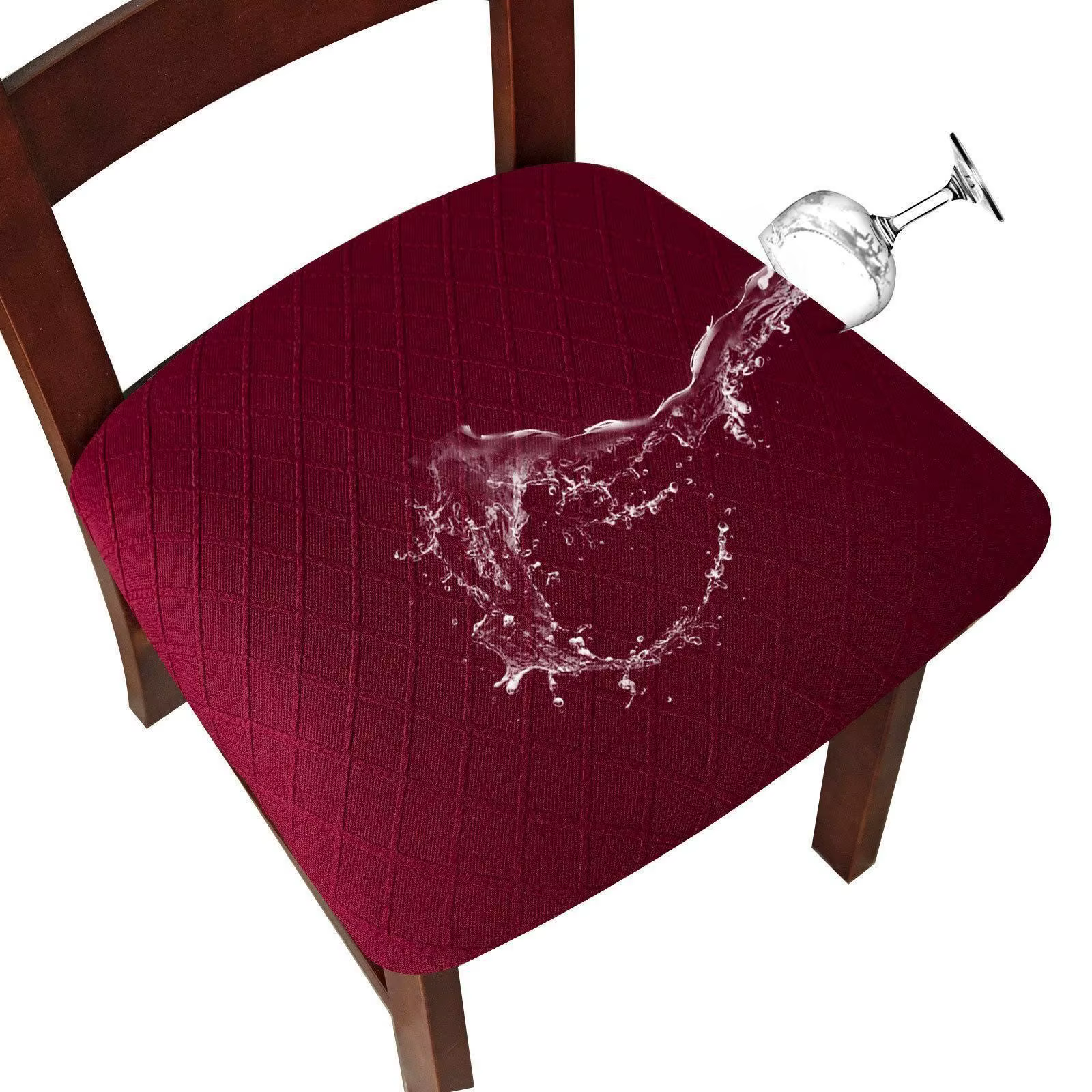 Housse de siège de chaise imperméable, housse de chaise de salle à manger, amovible, lavable, élastique, pour chaise de salle à manger rembourrée