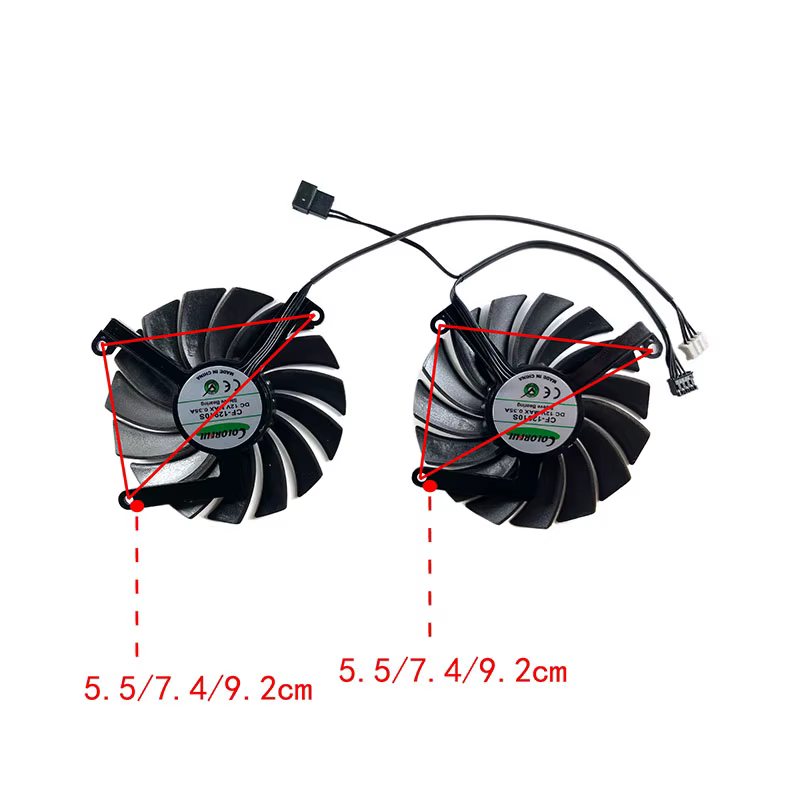 Tout neuf pour PNY GeForce RTX3060 3060ti VERTO double ventilateur carte graphique ventilateur de remplacement CF-12910S