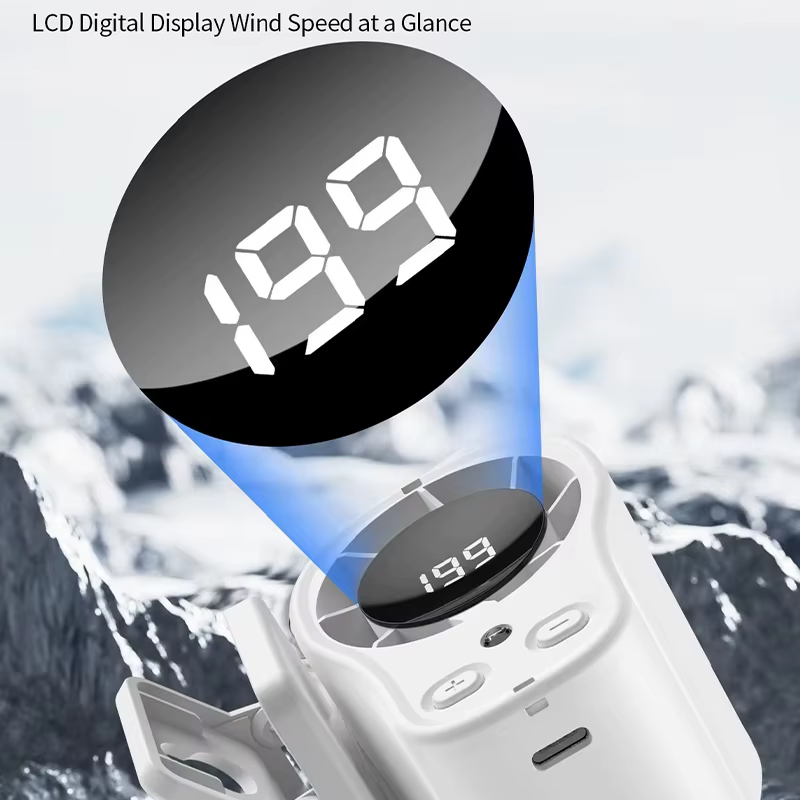 Ventilateur portable Lenovo avec écran LED, léger, format de poche, faible bruit, petit ventilateur électrique, ventilateur d'extérieur, Nouveauté 2026