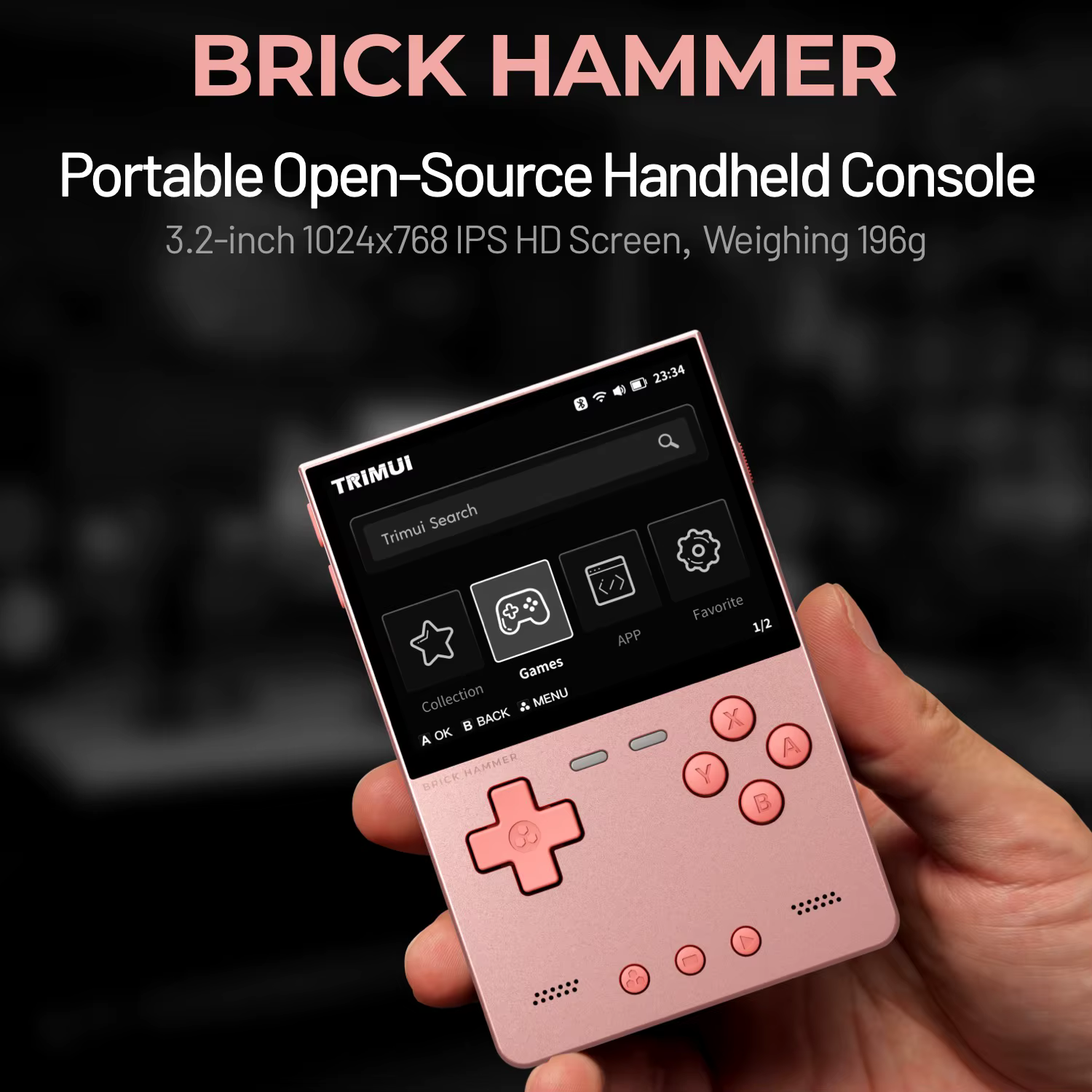TRIMUI Brick Hammer lecteur de jeu Portable CNC entièrement en métal 3.2 ''écran IPS jeux rétro système Linux dispositif de jeu vidéo