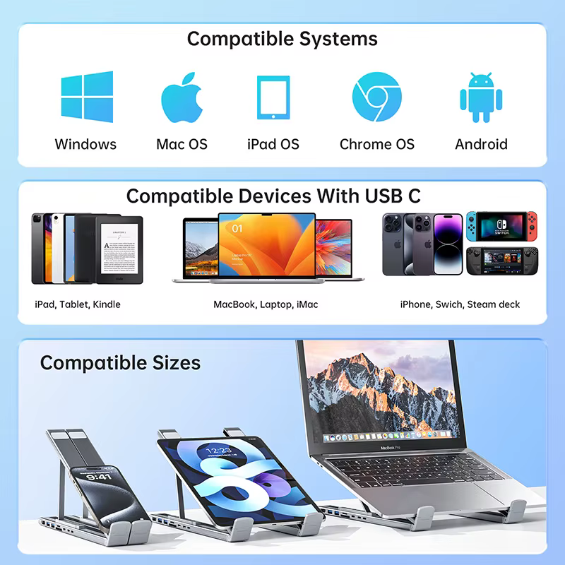 Support de Station d'accueil USB C pour ordinateur portable