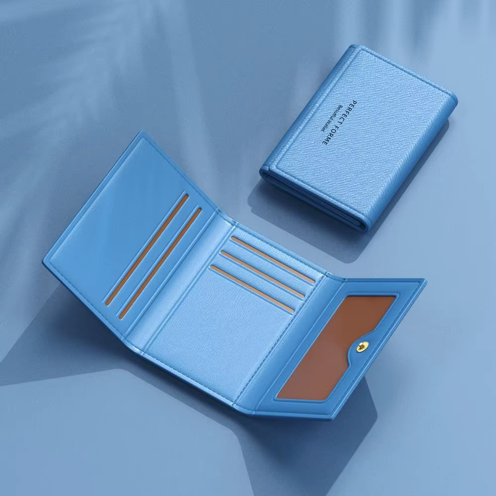 Portefeuilles de luxe en cuir pour hommes, portefeuilles multifonctionnels de grande capacité, porte-cartes de couleur unie, porte-cartes multi-cartes, porte-photos pour femmes