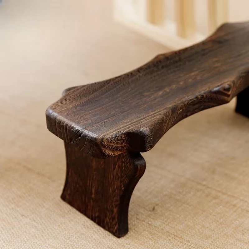 Tabouret Long de Style japonais, banc à chaussures en bois massif, baie vitrée moderne, tabouret bas, siège de pied de porche, chaise créative pour enfants pour salon